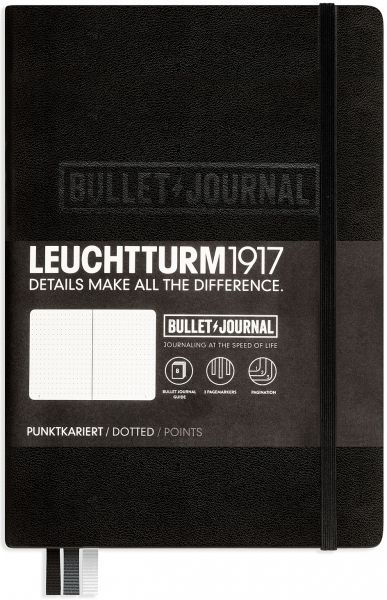 Leuchtturm1917 carnet noir avec son élastique