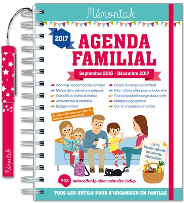 Agenda familial Mémoniak avec toutes les rubriques utiles